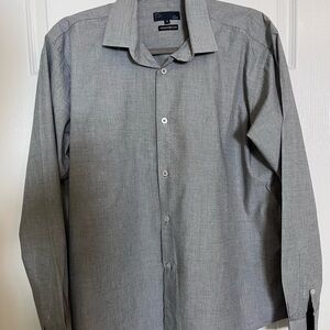 Men's Brazilian Gray Dress Shirt Medium 100% Cotton